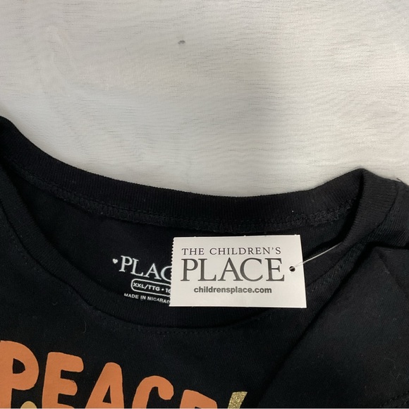 NWT The Children’s Place Peace Love Hope Together Black T-Shirt Size XXL… - Picture 4 of 6